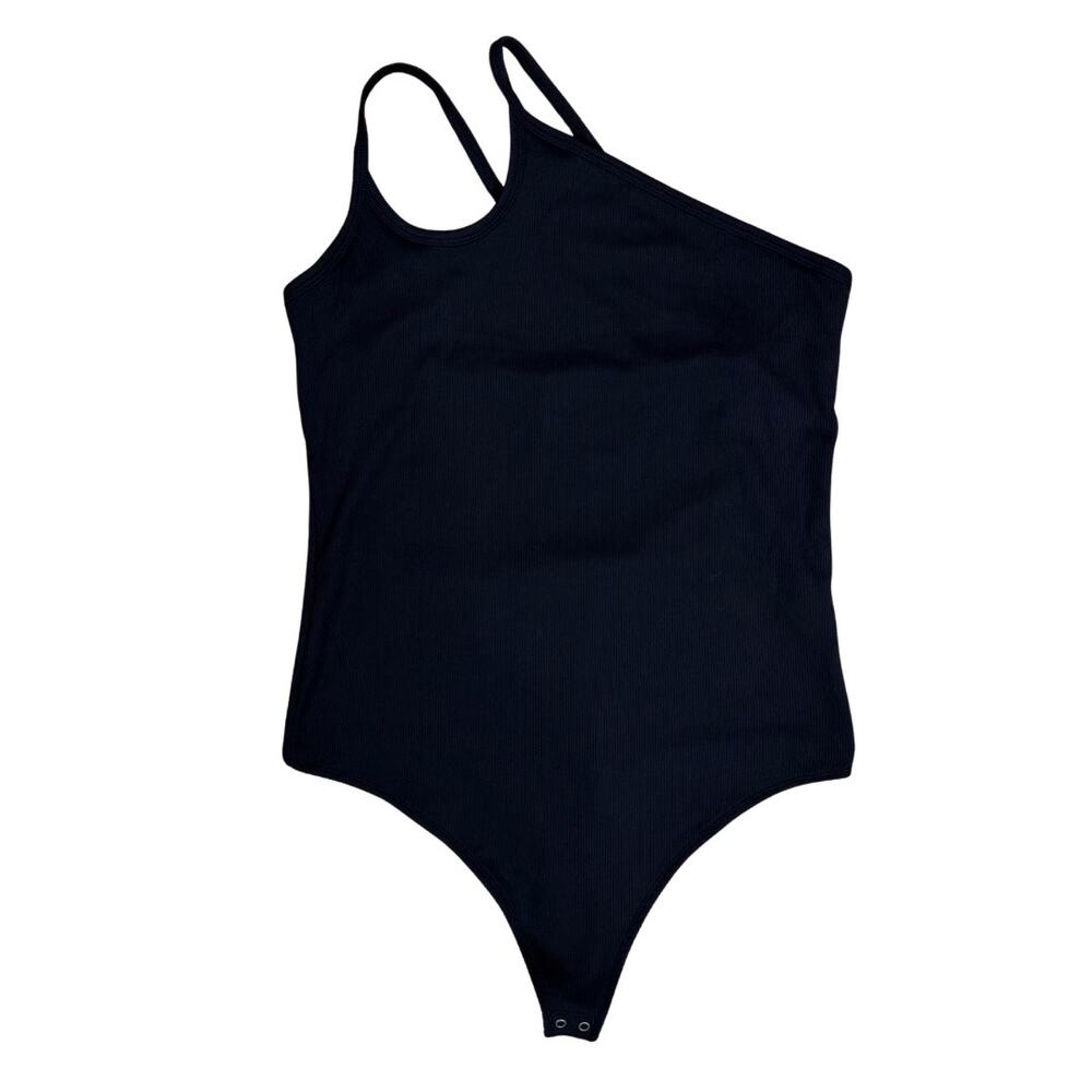 Abercrombie Ribbed Sleeveless Bodysuit Large Black Minimalist